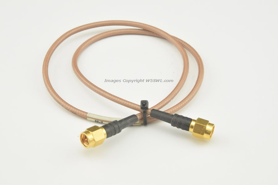 Suhner RG-174 SMA Male to SMA Male RF Coax Jumper 19" - Dave's Hobby Shop by W5SWL