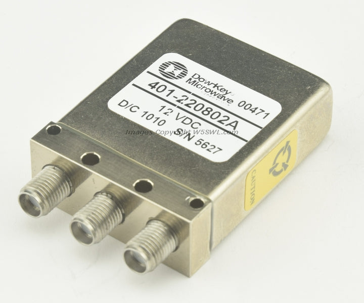 Dowkey Microwave RF Coaxial Relay 401-220802A DC-18GHz SMA Failsafe 12VDC SPDT - Dave's Hobby Shop by W5SWL