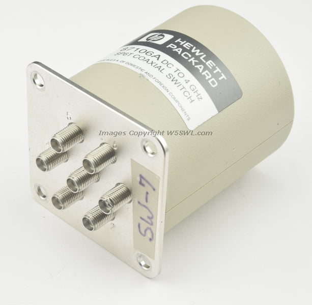 HP 87106A High Isolation RF Coaxial Switch 24VDC DC-4 GHz SMA 6-Positi ...