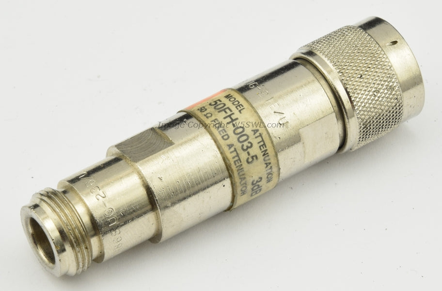 JFW Attenuator 50FH-003-5 3dB 50 Ohm DC-2GHz 5W N Male to N Female TESTED - Dave's Hobby Shop by W5SWL
