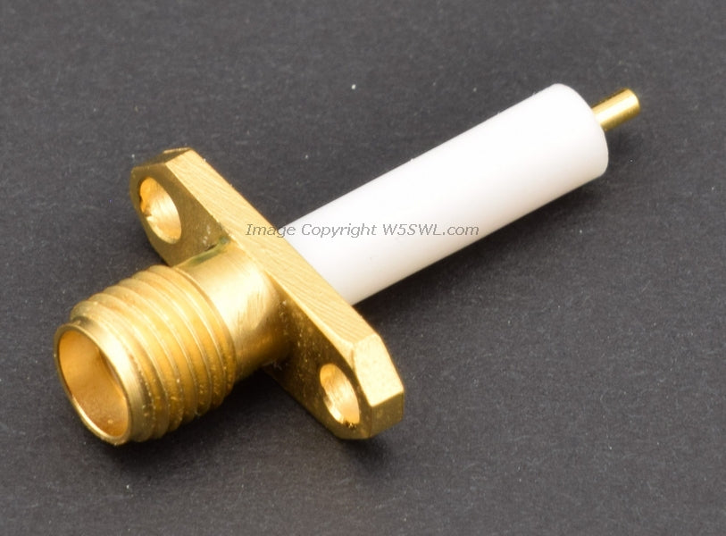 SMA Female 2 Hole Chassis Mount Extended Dielectric Connector - Dave's Hobby Shop by W5SWL