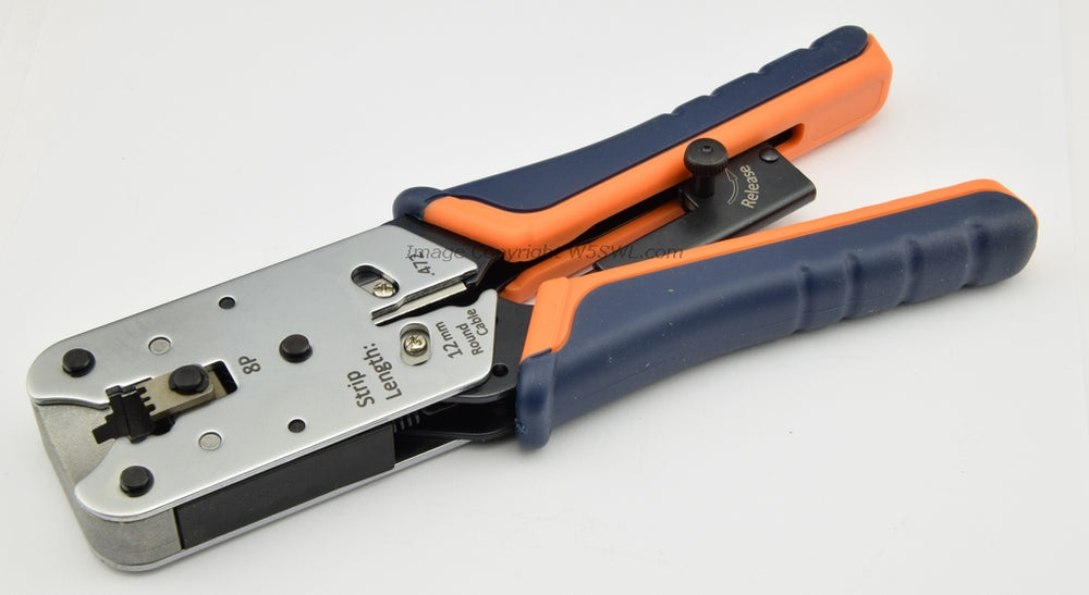 Hanlong Professional Modular Crimper HT-L2182R Voice Data Video Chrome Plated - Dave's Hobby Shop by W5SWL