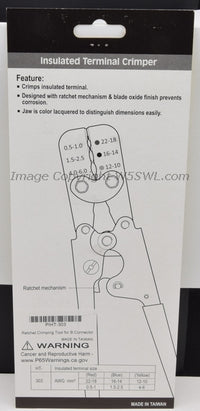 Load image into Gallery viewer, Hanlong Insulated Terminal Crimper HT-303 18-22 AWG - Dave&#39;s Hobby Shop by W5SWL
