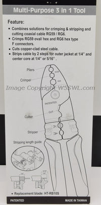 Load image into Gallery viewer, Genuine Hanlong HT-233 Coaxial Cable Crimper Stripper Cutter RG6 RG59 - Dave&#39;s Hobby Shop by W5SWL
