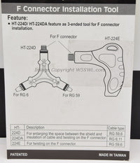 Load image into Gallery viewer, Genuine Hanlong HT-224D F Connector Installation Tool for RG-59 RG-6 RG-11 - Dave&#39;s Hobby Shop by W5SWL
