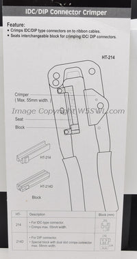 Load image into Gallery viewer, Genuine Hanlong HT-214 IDC Connector Crimper with Block 55mm - Dave&#39;s Hobby Shop by W5SWL
