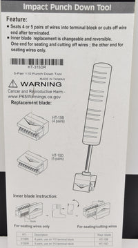 Load image into Gallery viewer, Genuine Hanlong HT-315DR Impact Punch Down Tool - 5 Pairs on 110 Block - Dave&#39;s Hobby Shop by W5SWL
