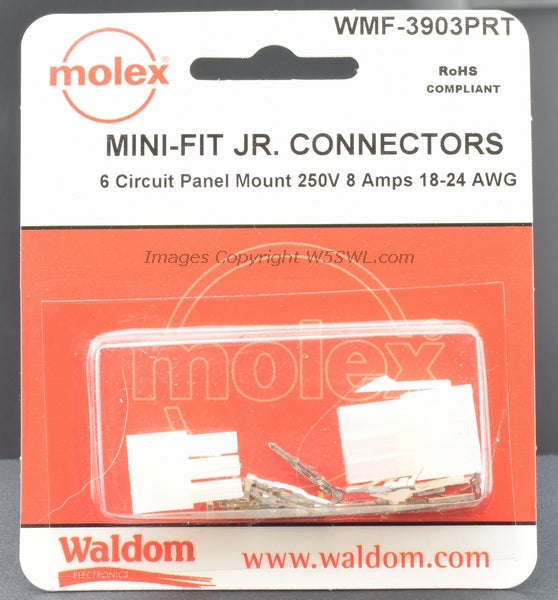 Molex Waldom WMF-3903PRT 6 Circuit 18-24 AWG Contacts - Dave's Hobby Shop by W5SWL