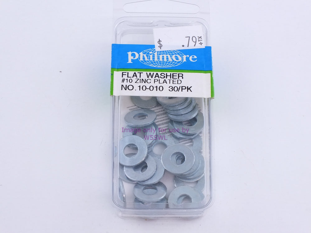 Philmore 10-010 Flat Washer #10 Zinc Plated 30Pk (bin100) - Dave's Hobby Shop by W5SWL