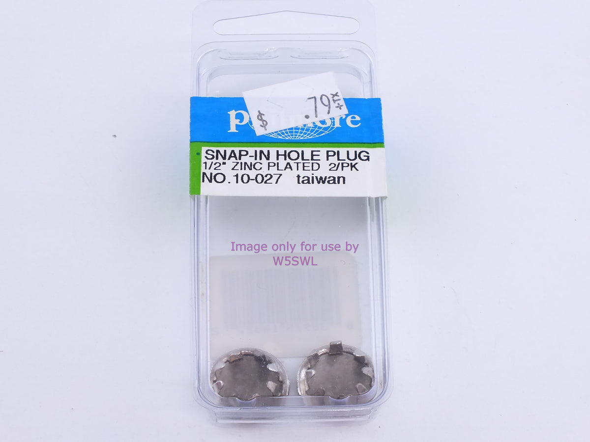 Philmore 10-027 Snap-In Hole Plug 1/2" Zinc Plated 2Pk (bin101) - Dave's Hobby Shop by W5SWL