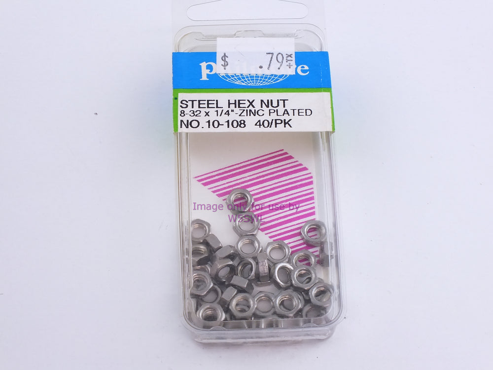 Philmore 10-108 Steel Hex Nuts #8-32 x 1/4"-Zinc Plated 40Pk (bin101) - Dave's Hobby Shop by W5SWL