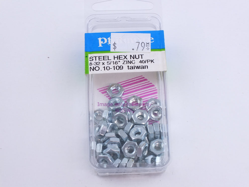 Philmore 10-109 Steel Hex Nuts #8-32 x 5/16"-Zinc 40Pk (bin101) - Dave's Hobby Shop by W5SWL