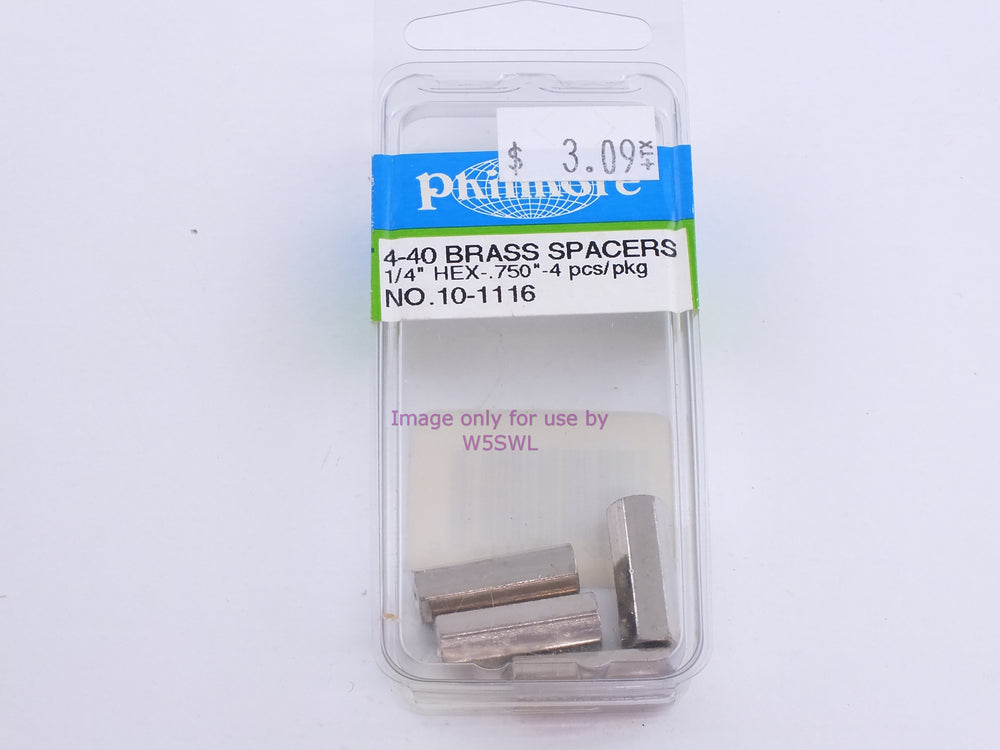 Philmore 10-1116 4-40 Brass Spacers 1/4" Hex-.750"-4 Pcs/Pkg (bin100) - Dave's Hobby Shop by W5SWL
