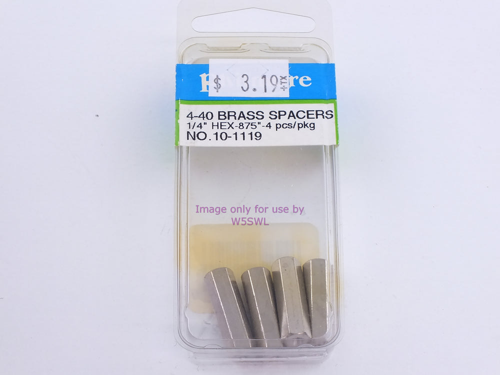 Philmore 10-1119 4-40 Brass Spacers 1/4" Hex-.875"-4 Pcs/Pkg (bin100) - Dave's Hobby Shop by W5SWL