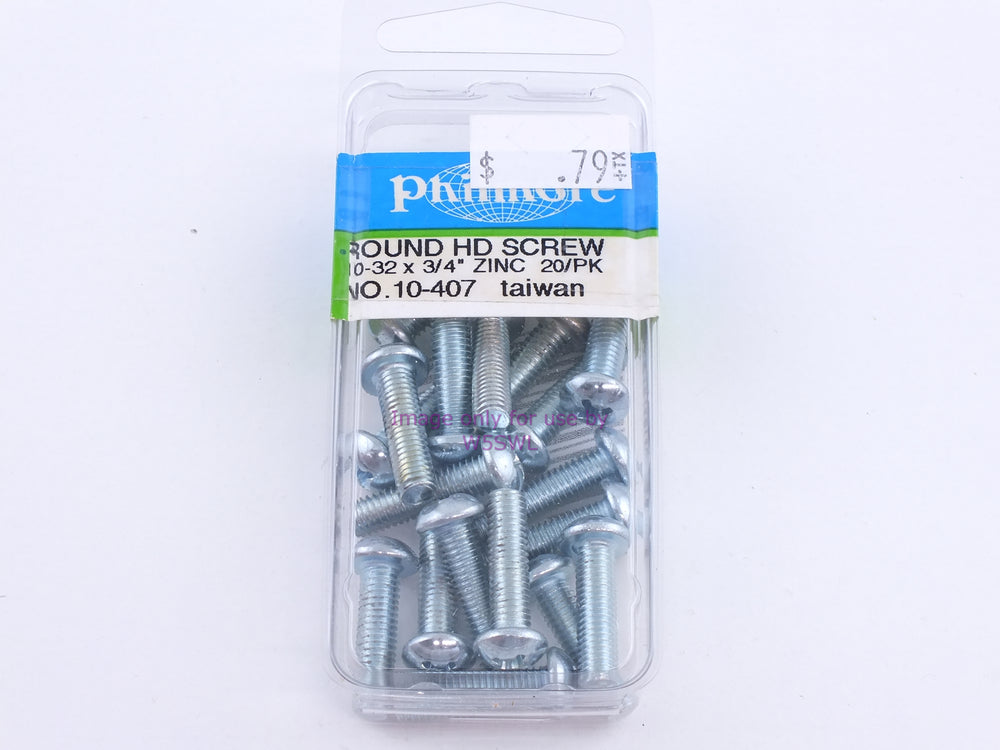 Philmore 10-407 Round HD Screw 10-32 x 3/4" Zinc 20Pk (bin101) - Dave's Hobby Shop by W5SWL