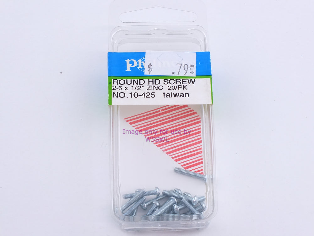 Philmore 10-425 Round HD Screw 2-6 x 1/2" Zinc 20Pk (bin101) - Dave's Hobby Shop by W5SWL