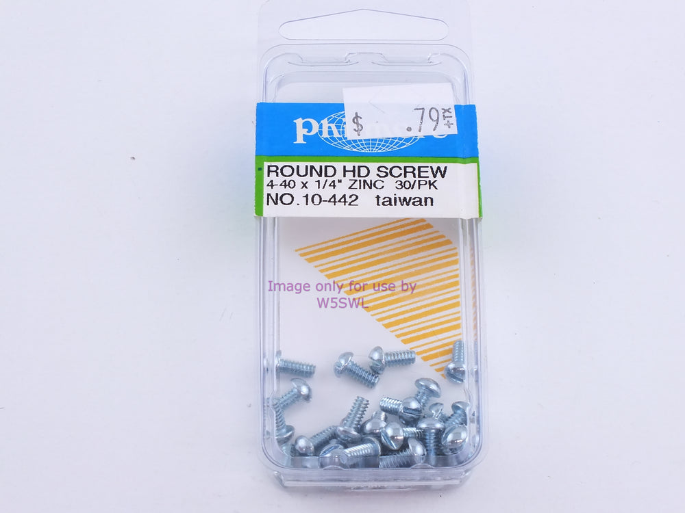 Philmore 10-442 Round HD Screw 4-40 x 1/4" Zinc 30Pk (bin101) - Dave's Hobby Shop by W5SWL