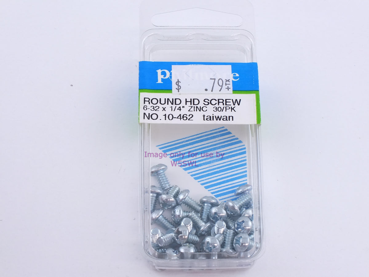 Philmore 10-462 Round HD Screw 6-32 x 1/4" Zinc 30Pk (bin101) - Dave's Hobby Shop by W5SWL