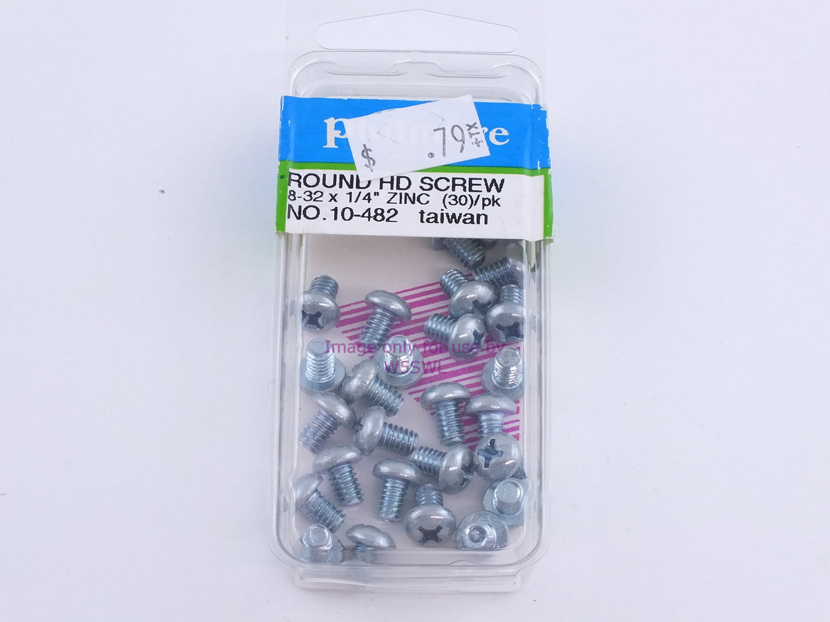 Philmore 10-482 Round HD Screw 8-32 x 1/4" Zinc 30Pk (bin99) - Dave's Hobby Shop by W5SWL