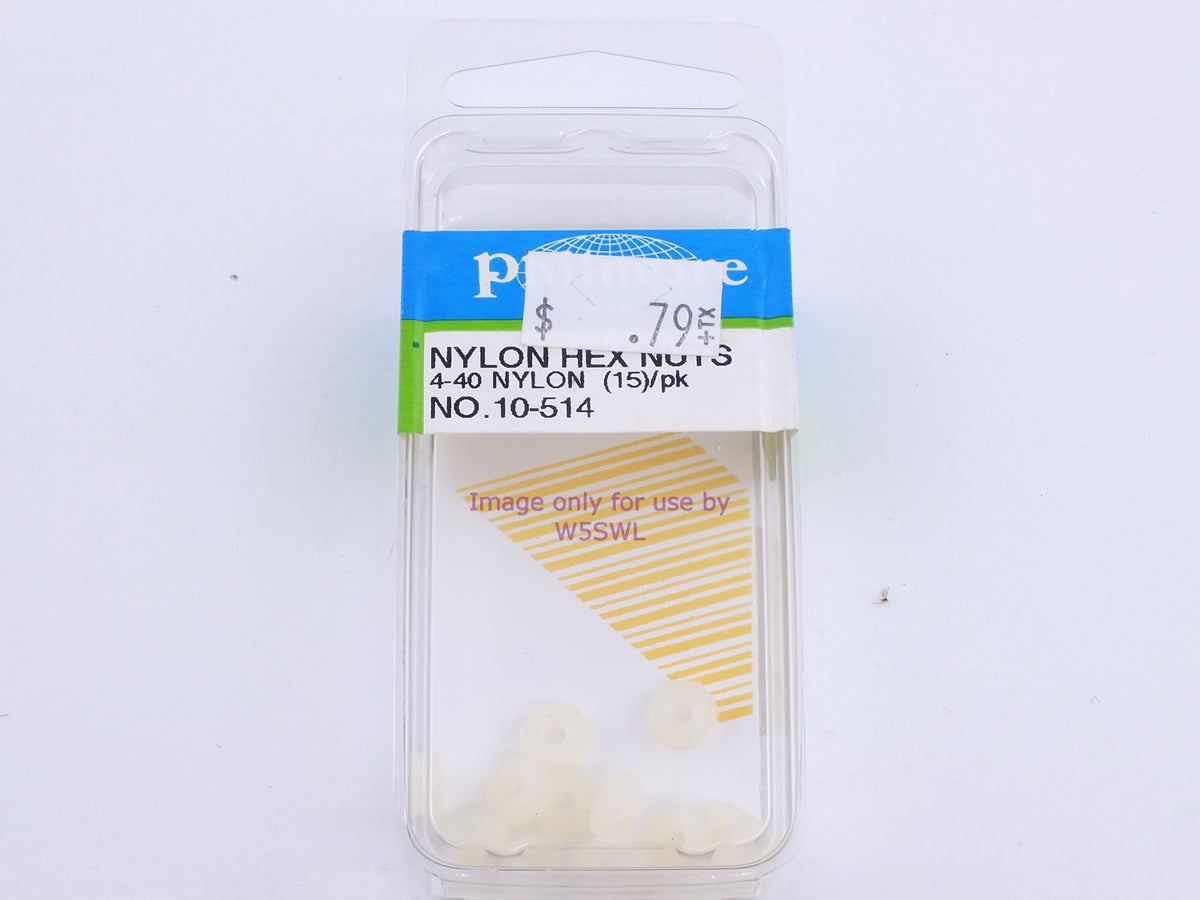 Philmore 10-514 Nylon Hex Nuts 4-40 Nylon 15Pk (bin100) - Dave's Hobby Shop by W5SWL