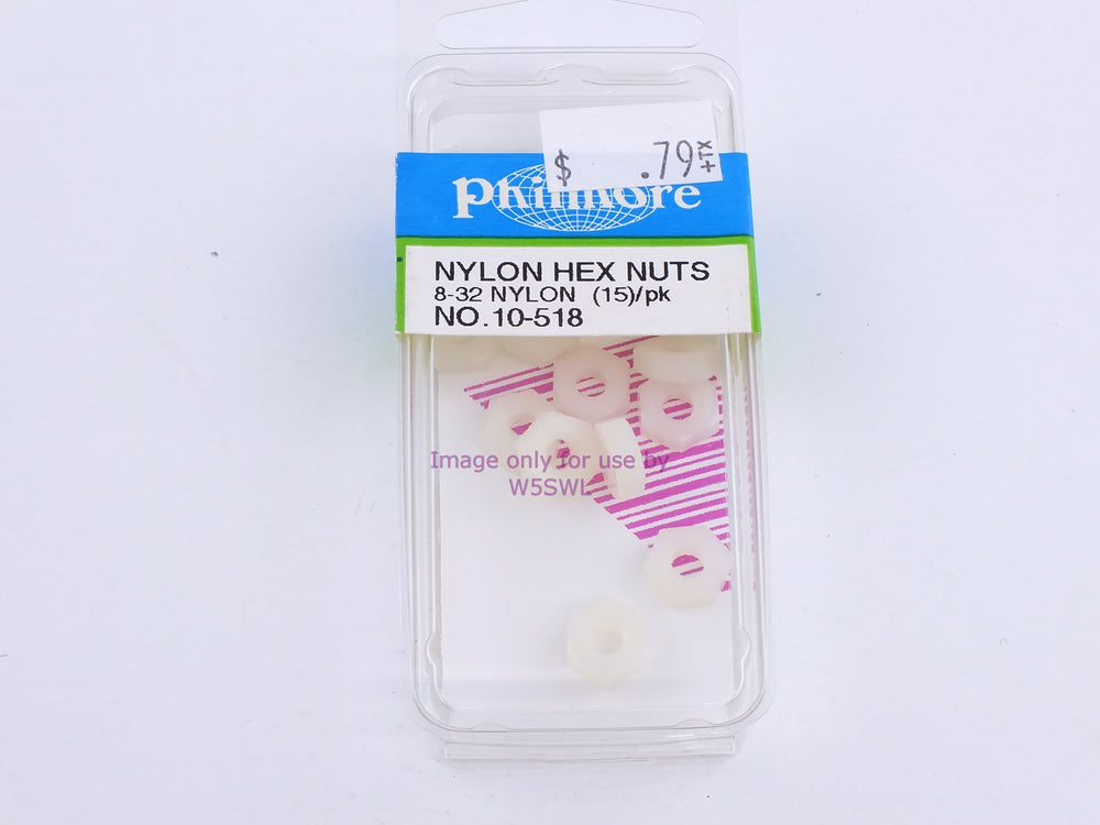 Philmore 10-518 Nylon Hex Nuts 8-32 Nylon 15Pk (bin100) - Dave's Hobby Shop by W5SWL