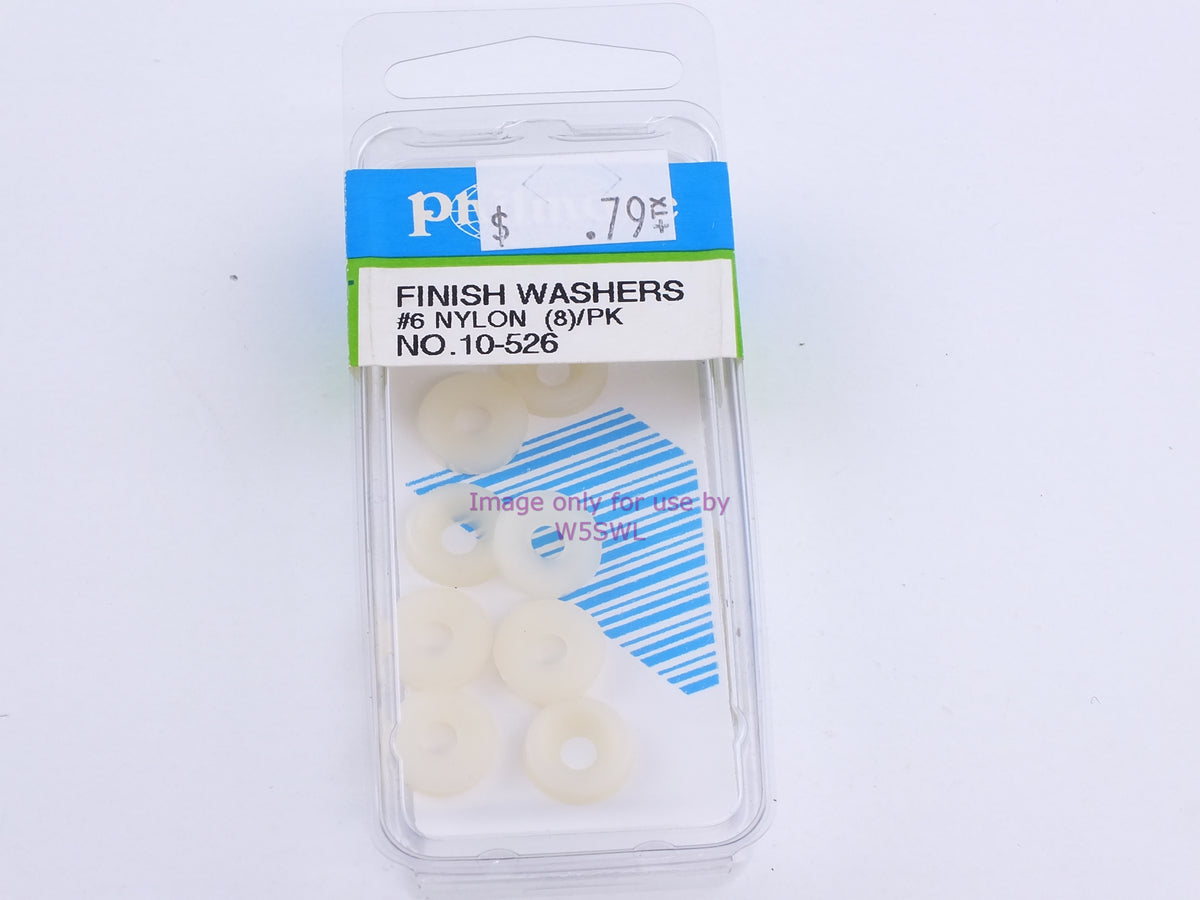 Philmore 10-526 Finish Washers #6 Nylon 8Pk (bin100) - Dave's Hobby Shop by W5SWL