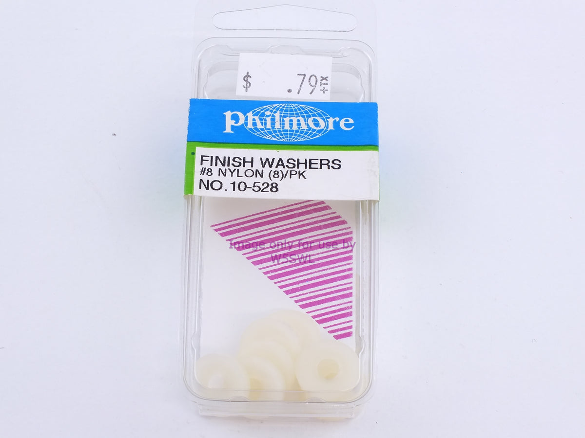 Philmore 10-528 Finish Washers #8 Nylon 8Pk (bin100) - Dave's Hobby Shop by W5SWL