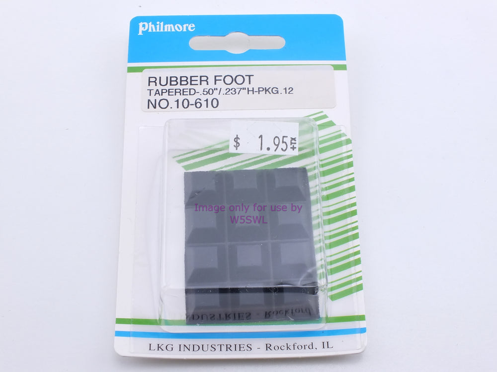 Philmore 10-610 Rubber Foot Tapered-.50"/.237"H-PKG.12 (bin28) - Dave's Hobby Shop by W5SWL