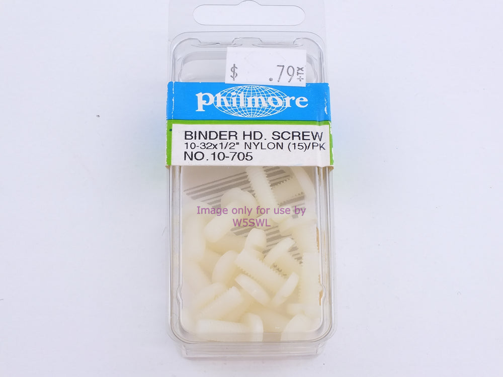 Philmore 10-705 Binder HD Screw 10-32x1/2" Nylon 15Pk (bin100) - Dave's Hobby Shop by W5SWL
