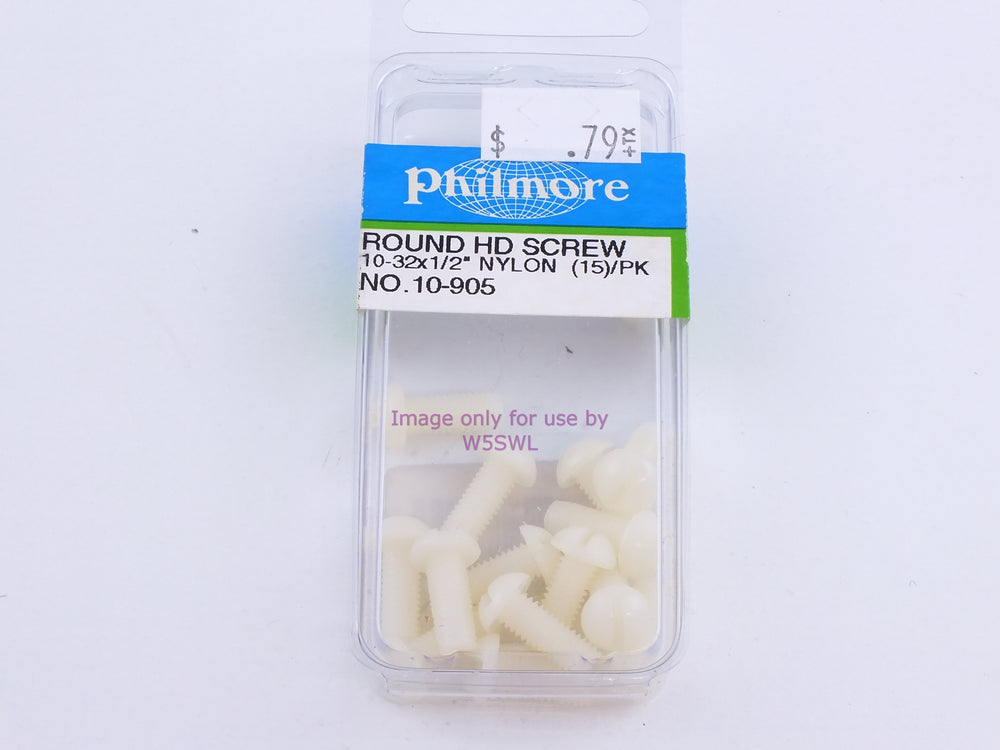 Philmore 10-905 Round HD Screw 10-32x1/2" Nylon 15Pk (bin100) - Dave's Hobby Shop by W5SWL