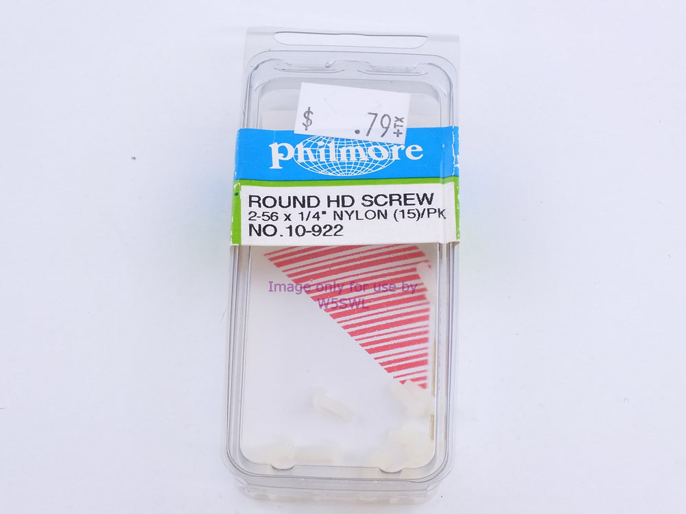 Philmore 10-922 Round HD Screw 2-56 x 1/4" Nylon 15Pk (bin100) - Dave's Hobby Shop by W5SWL