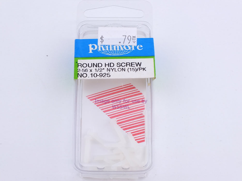 Philmore 10-925 Round HD Screw 2-56 x 1/2" Nylon 15Pk (bin100) - Dave's Hobby Shop by W5SWL