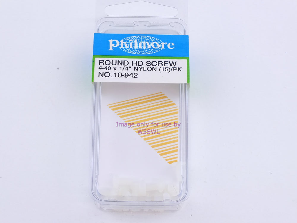 Philmore 10-942 Round HD Screw 4-40 x 1/4" Nylon 15Pk (bin100) - Dave's Hobby Shop by W5SWL