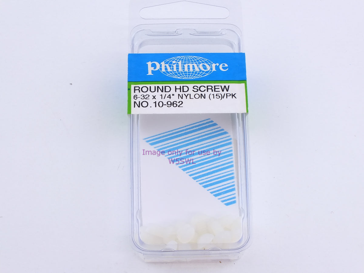 Philmore 10-962 Round HD Screw 6-32 x 1/4" Nylon 15Pk (bin100) - Dave's Hobby Shop by W5SWL