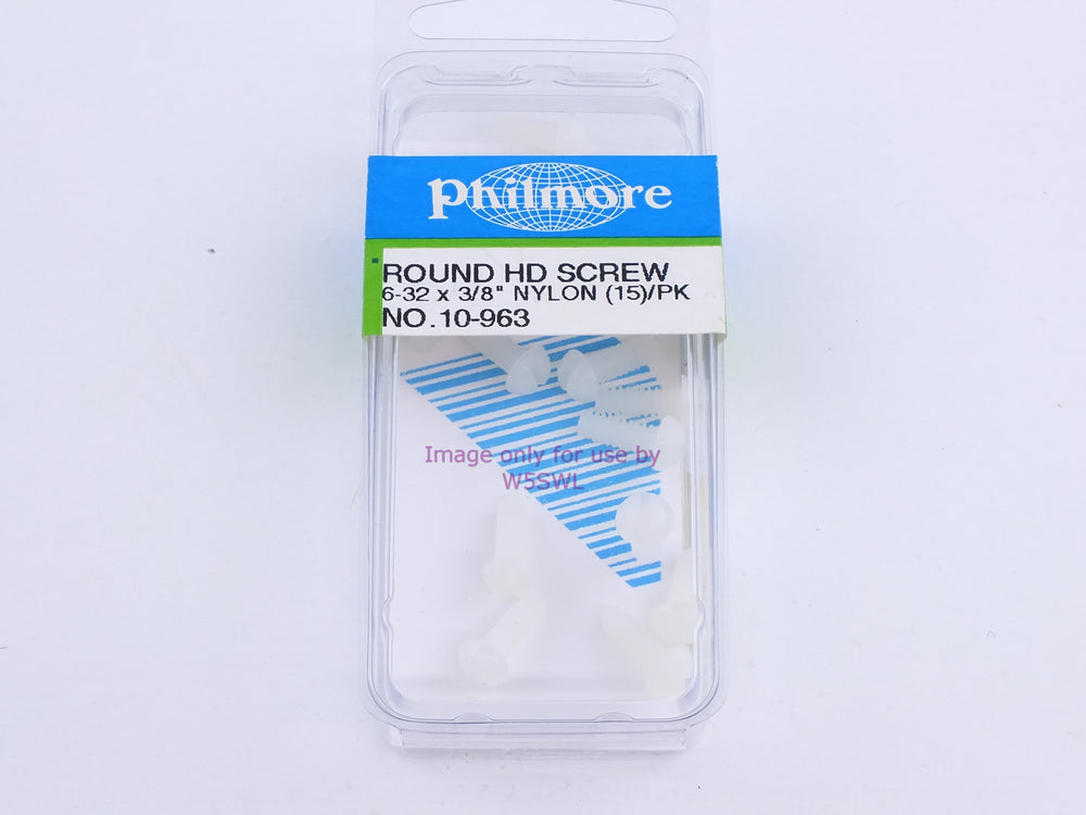Philmore 10-963 Round HD Screw 6-32 x 3/8" Nylon 15Pk (bin100) - Dave's Hobby Shop by W5SWL