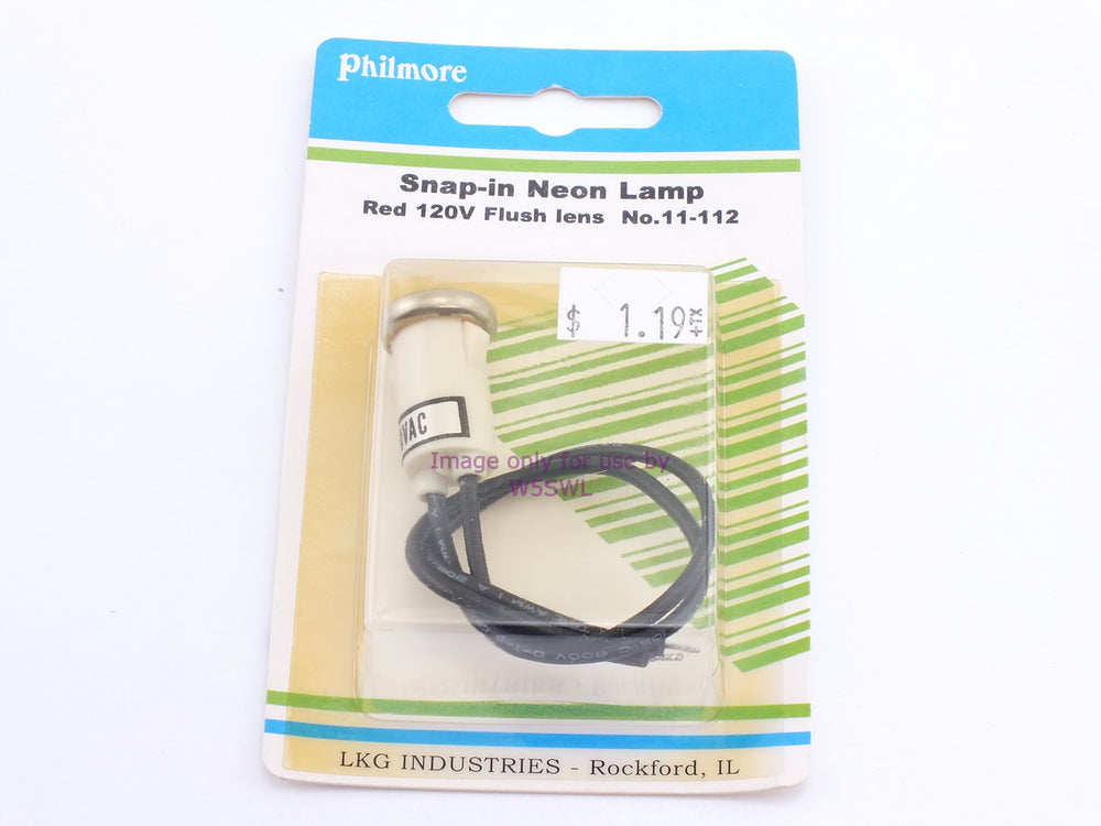 Philmore 11-112 Snap-In Neon Lamp Red 120V Flush Lens (bin44) - Dave's Hobby Shop by W5SWL
