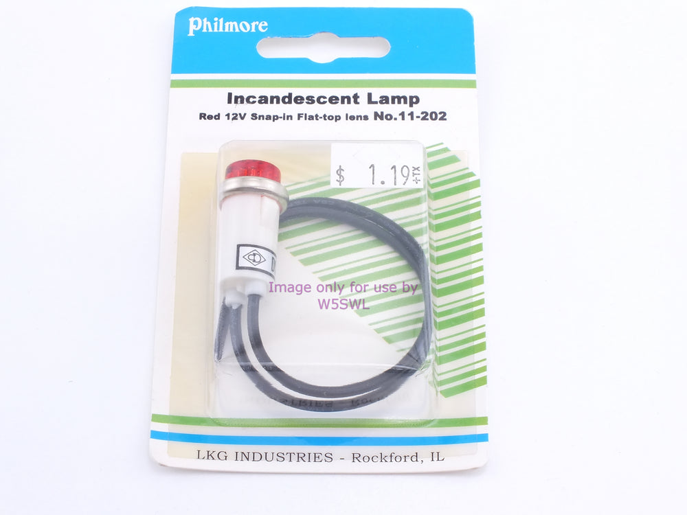 Philmore 11-202 Incandescent Lamp Red 12V Snap-In Flat-Top Lens (bin47) - Dave's Hobby Shop by W5SWL