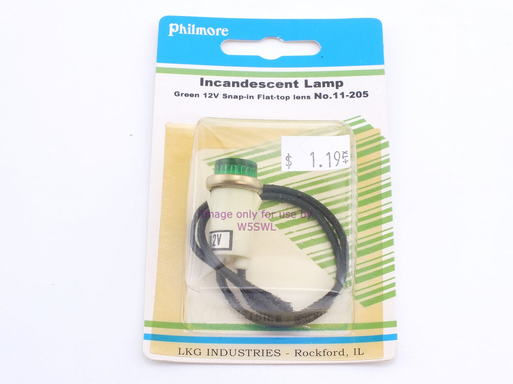 Philmore 11-205 Incandescent Lamp Green 12V Snap-In Flat-Top Lens (bin47) - Dave's Hobby Shop by W5SWL