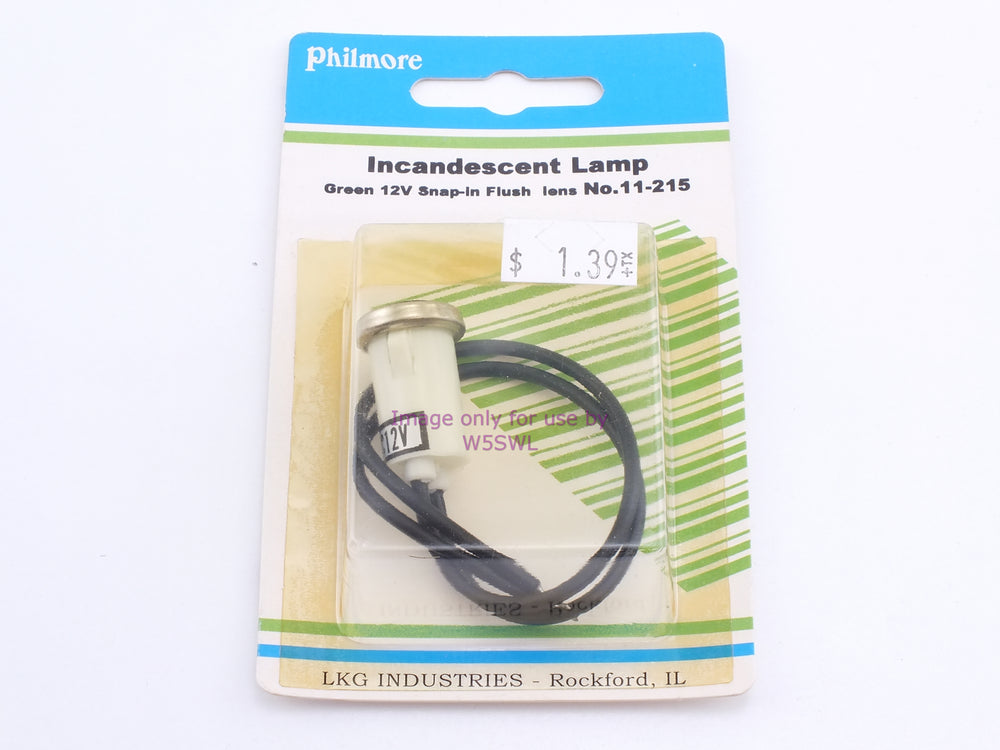 Philmore 11-215 Incandescent Lamp Green 12V Snap-In Flush Lens (bin47) - Dave's Hobby Shop by W5SWL