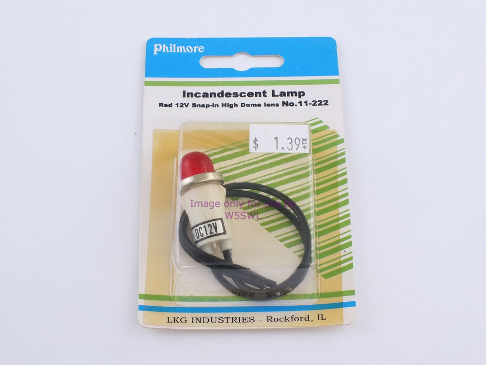 Philmore 11-222 Incandescent Lamp Red 12V Snap-In High Dome Lens (bin47) - Dave's Hobby Shop by W5SWL