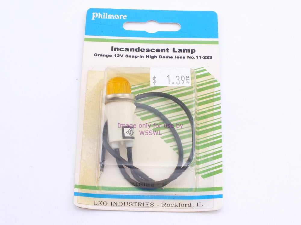 Philmore 11-223 Incandescent Lamp Orange 12V Snap-In High Dome Lens (bin47) - Dave's Hobby Shop by W5SWL