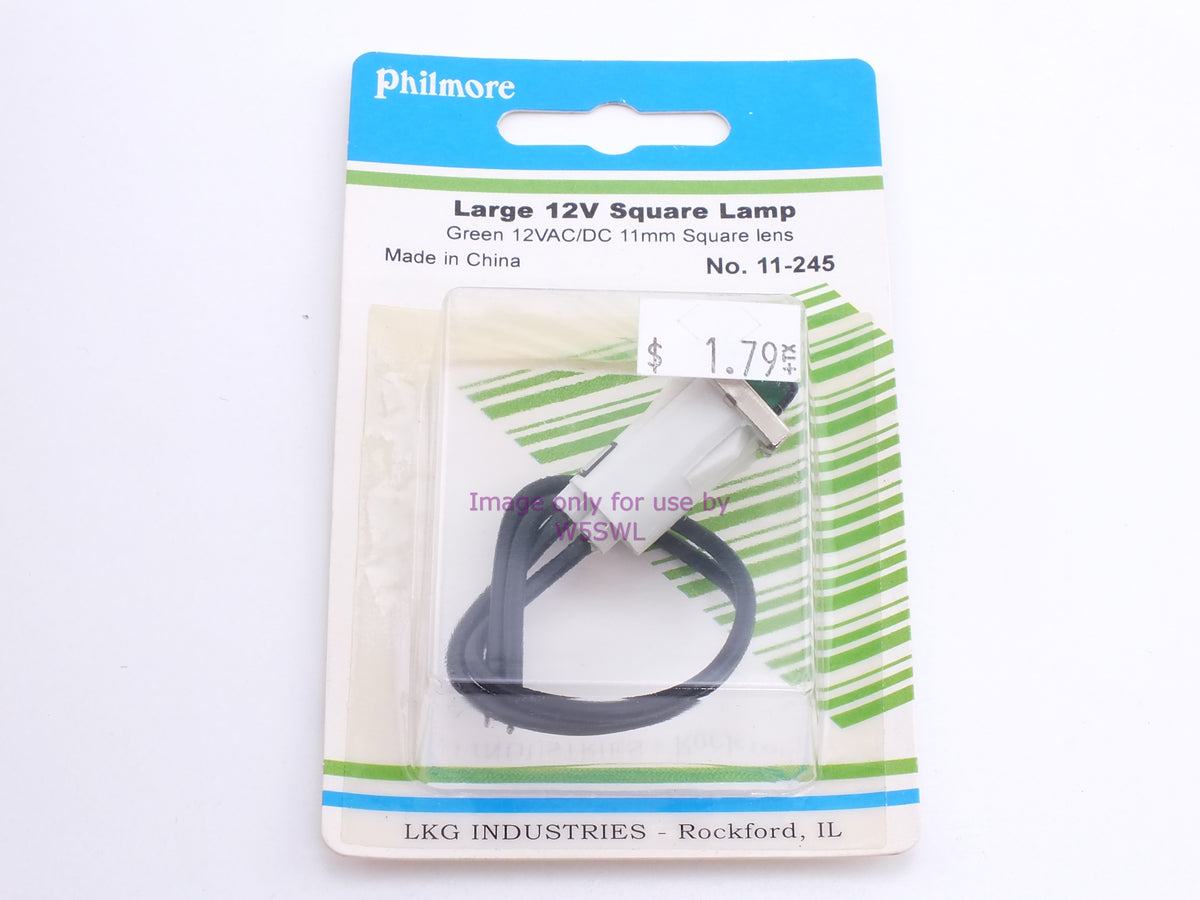 Philmore 11-245 Large 12V Square Lamp Green 12VAC/DC 11mm Square Lens (bin52) - Dave's Hobby Shop by W5SWL