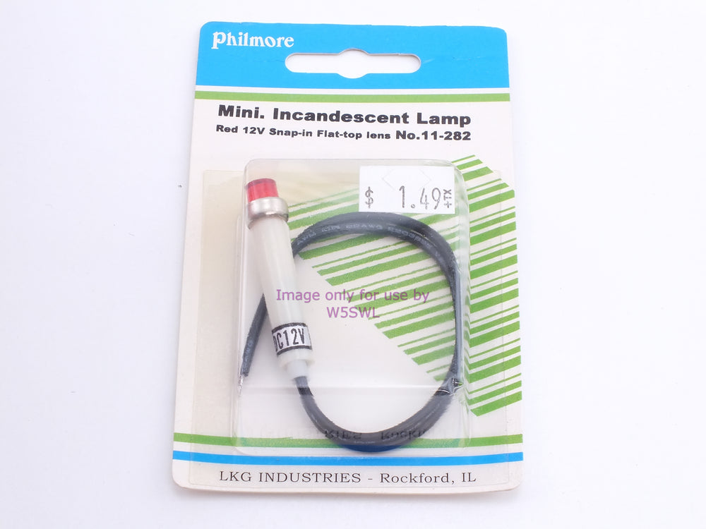 Philmore 11-282 Mini. Incandescent Lamp Red 12V Snap-In Flat-Top Lens (bin52) - Dave's Hobby Shop by W5SWL