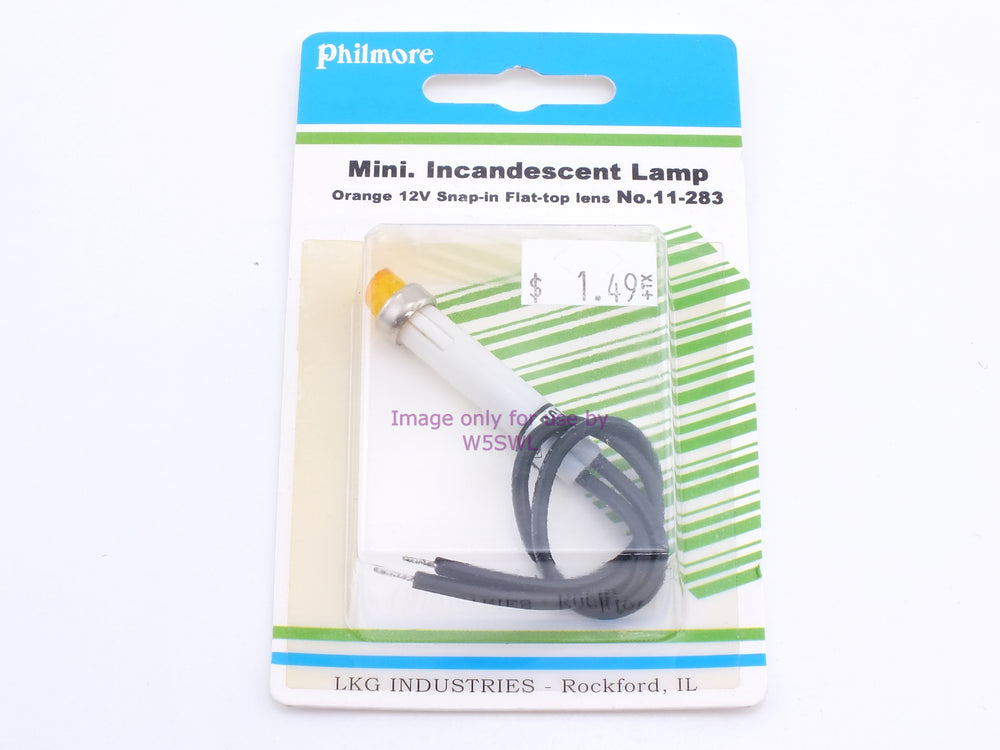 Philmore 11-283 Mini. Incandescent Lamp Orange 12V Snap-In Flat-Top Lens (bin52) - Dave's Hobby Shop by W5SWL