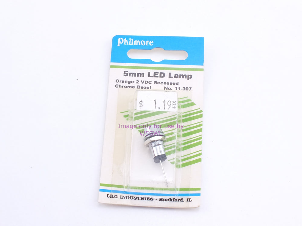 Philmore 11-307 5mm LED Lamp Orange 2VDC Recessed Chrome Bezel (bin52) - Dave's Hobby Shop by W5SWL