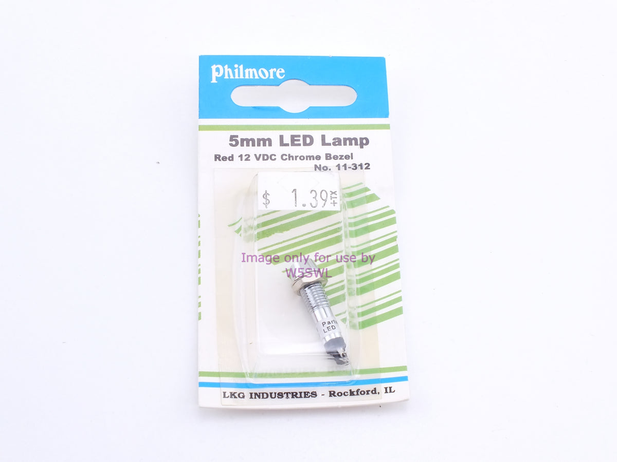 Philmore 11-312 5mm LED Lamp Red 12VDC Chrome Bezel (bin52) - Dave's Hobby Shop by W5SWL