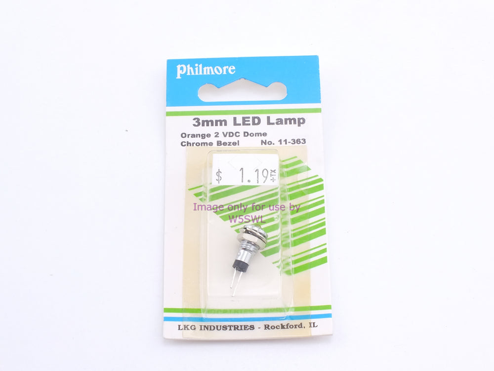 Philmore 11-363 3mm LED Lamp Orange 2VDC Dome Chrome Bezel (bin52) - Dave's Hobby Shop by W5SWL