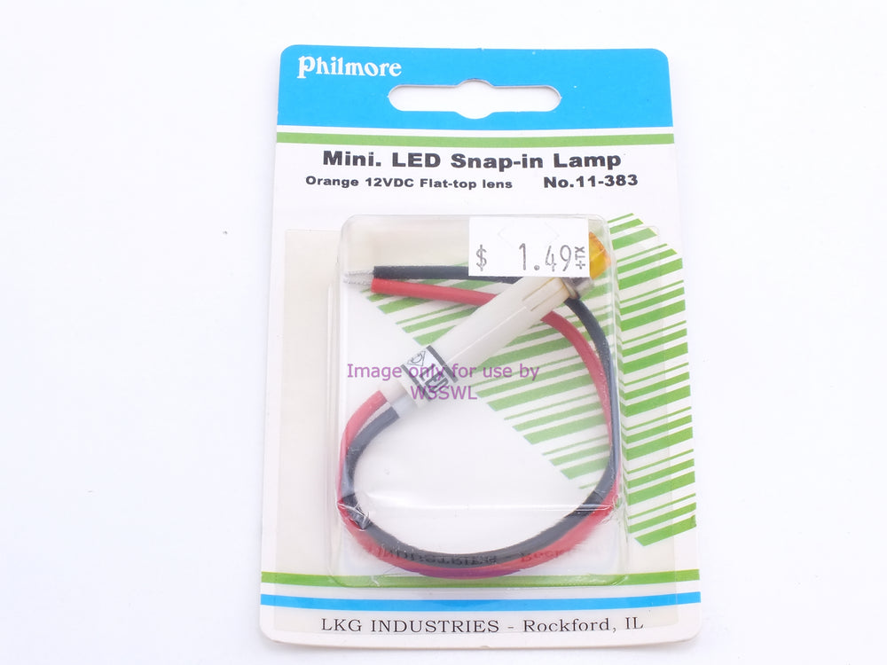 Philmore 11-383 Mini LED Snap-In Lamp Orange 12VDC Flat-Top Lens (bin55) - Dave's Hobby Shop by W5SWL