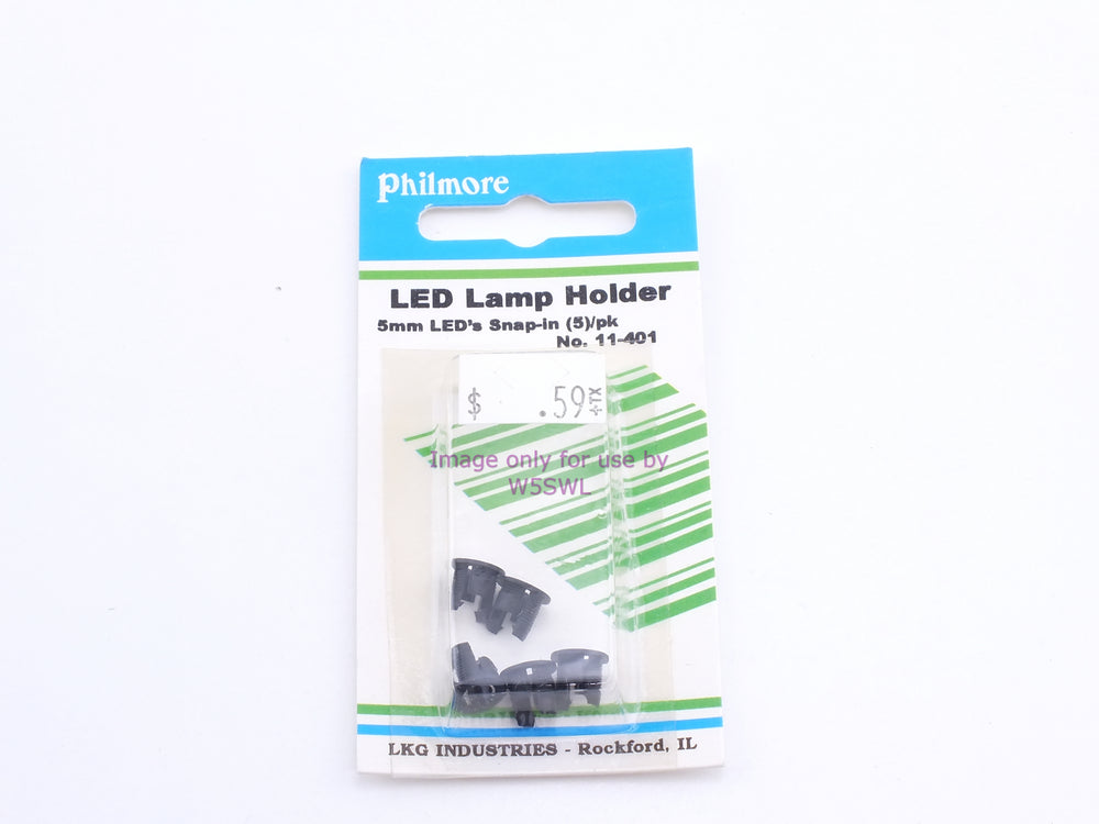 Philmore 11-401 LED Lamp Holder 5mm LED's Snap-In 5Pk (bin55) - Dave's Hobby Shop by W5SWL