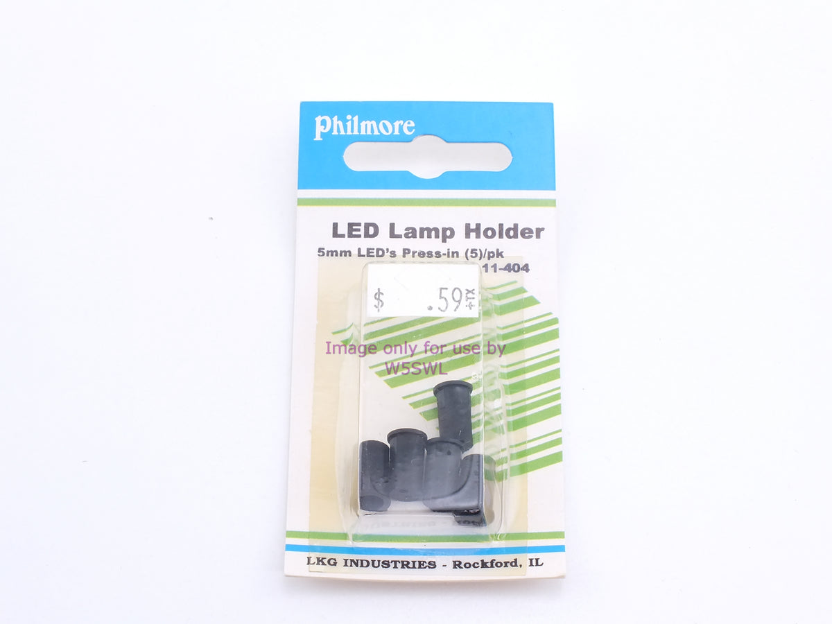 Philmore 11-404 LED Lamp Holder 5mm LED's Press-In 5Pk (bin55) - Dave's Hobby Shop by W5SWL